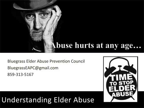 Preview of the Bluegrass Elder Abuse Prevention Council presentation